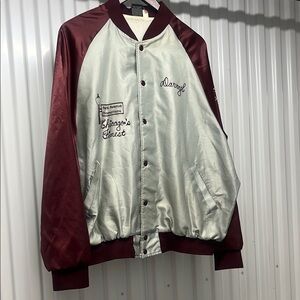 Park Avenue Satin Burgundy and Silver Embroidered Jacket